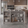 Peres Megapap melamine island kitchen cabinet in concrete grey color 150x70x91.8cm.