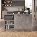 Peres Megapap melamine island kitchen cabinet in concrete grey color 150x70x91.8cm.