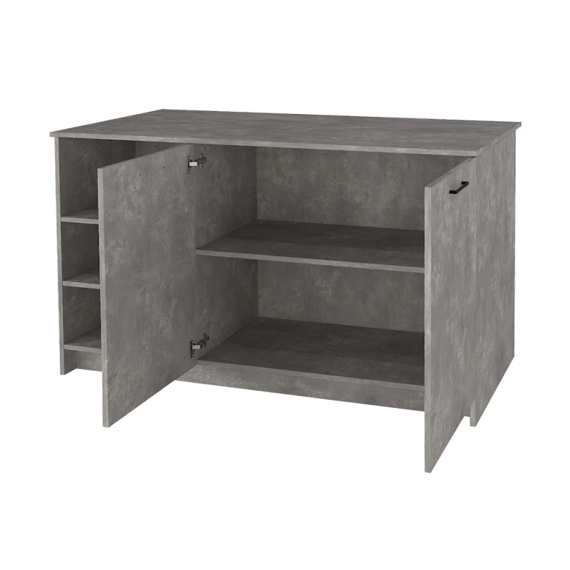 Peres Megapap melamine island kitchen cabinet in concrete grey color 150x70x91.8cm.