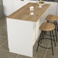 Peres Megapap melamine island kitchen cabinet in white - sepet oak color 150x70x91.8cm.