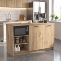 Peres Megapap melamine island kitchen cabinet in sepet oak color 150x70x91.8cm.