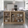 Peres Megapap melamine island kitchen cabinet in sepet oak color 150x70x91.8cm.