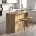 Peres Megapap melamine island kitchen cabinet in sepet oak color 150x70x91.8cm.
