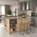 Peres Megapap melamine island kitchen cabinet in sepet oak color 150x70x91.8cm.