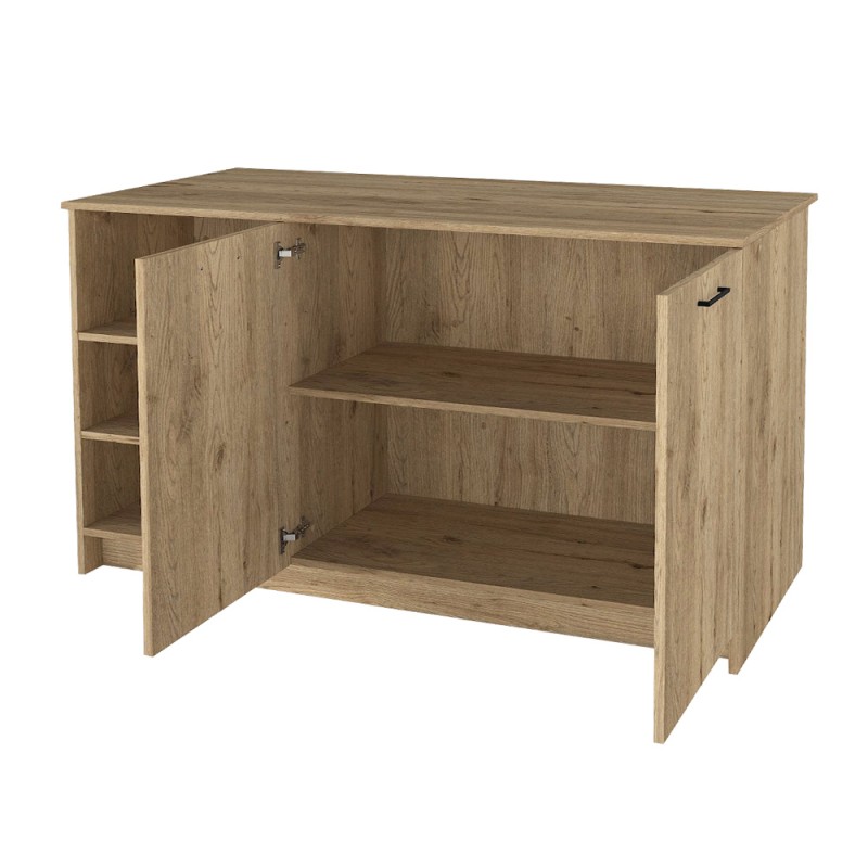 Peres Megapap melamine island kitchen cabinet in sepet oak color 150x70x91.8cm.