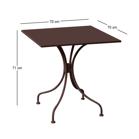 Τραπέζι Park μεταλλικό χρώμα sand brown 70x70x71εκ.