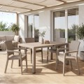 Kalan Megapap polypropylene table in cappuccino color 150x90x75cm.