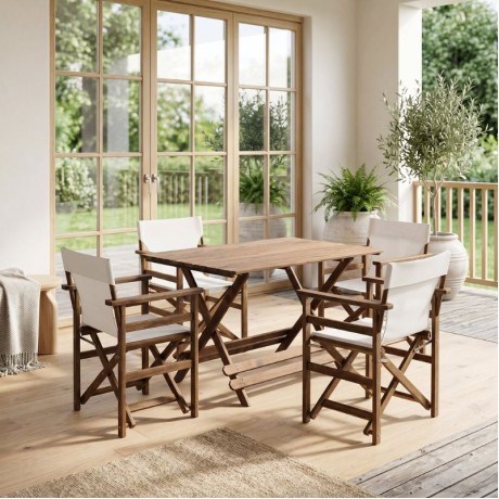 Queen Megapap foldable table by beech wood in walnut color 120x80x75cm.