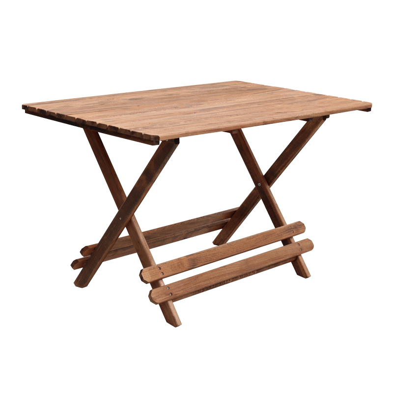 Queen Megapap foldable table by beech wood in walnut color 140x80x75cm.