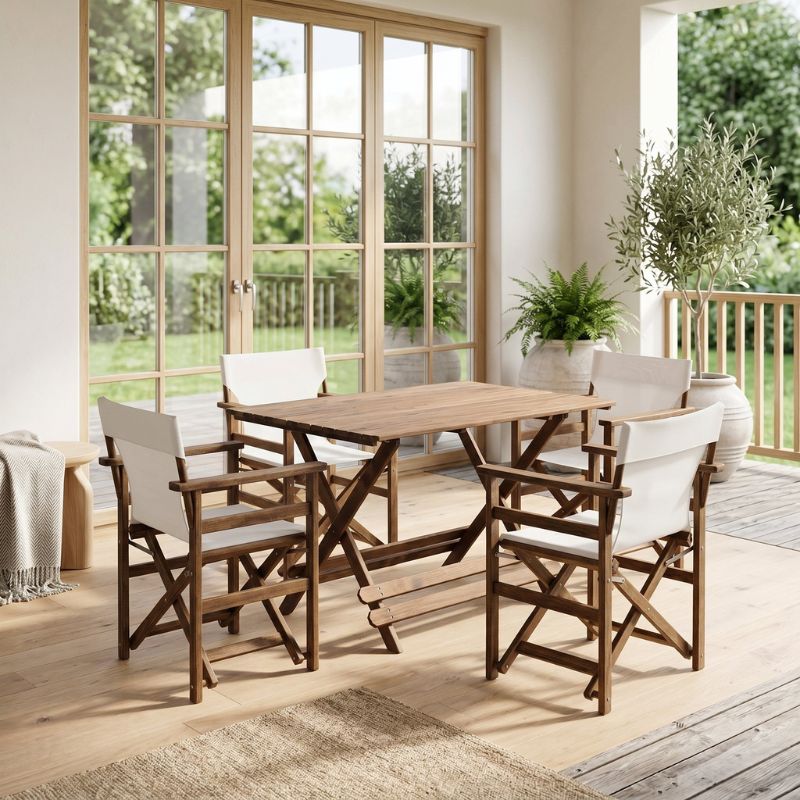 Queen Megapap foldable table by beech wood in walnut color 140x80x75cm.