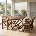 Queen Megapap foldable table by beech wood in walnut color 140x80x75cm.