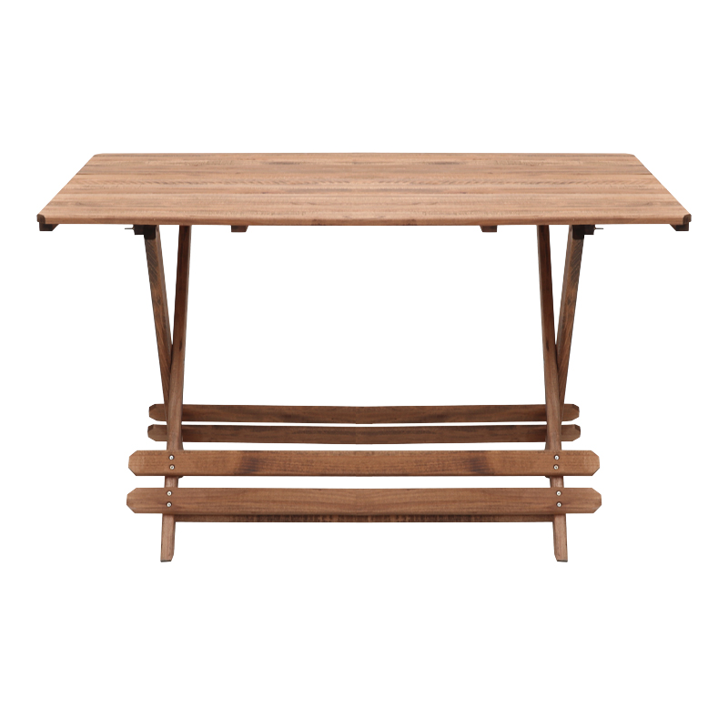 Queen Megapap foldable table by beech wood in walnut color 140x80x75cm.