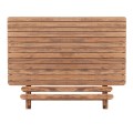 Queen Megapap foldable table by beech wood in walnut color 140x80x75cm.