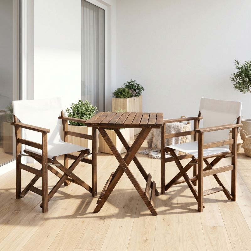Queen Megapap foldable table by beech wood in walnut color 60x60x75cm.