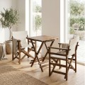 Queen Megapap foldable table by beech wood in walnut color 60x60x75cm.