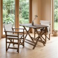Queen Megapap foldable table by beech wood in walnut color 70x60x75cm.