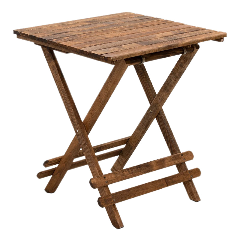 Queen Megapap foldable table by beech wood in walnut color 70x70x75cm.