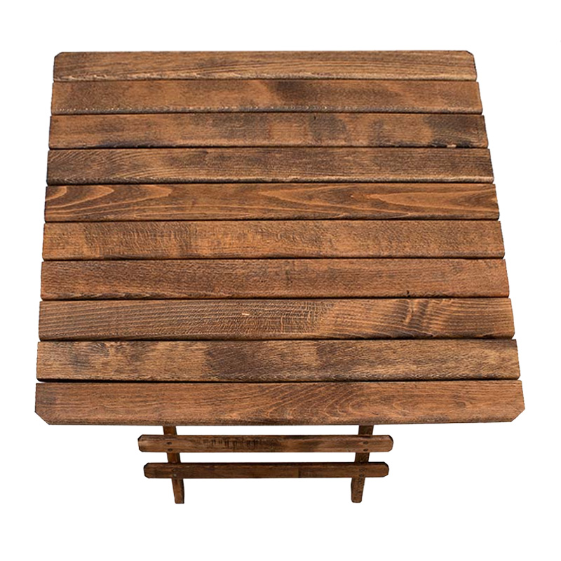 Queen Megapap foldable table by beech wood in walnut color 70x70x75cm.