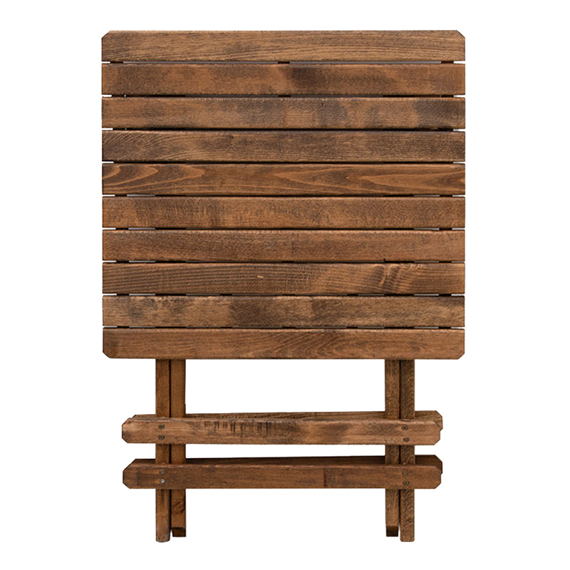 Queen Megapap foldable table by beech wood in walnut color 70x70x75cm.