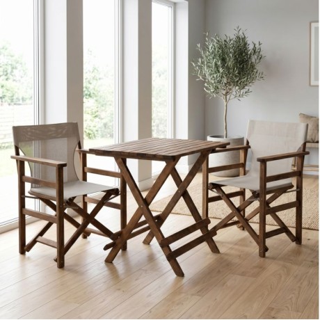 Queen Megapap foldable table by beech wood in walnut color 80x60x75cm.