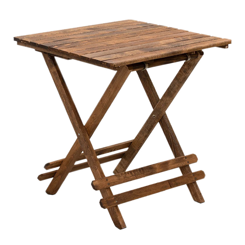 Queen Megapap foldable table by beech wood in walnut color 80x80x75cm.