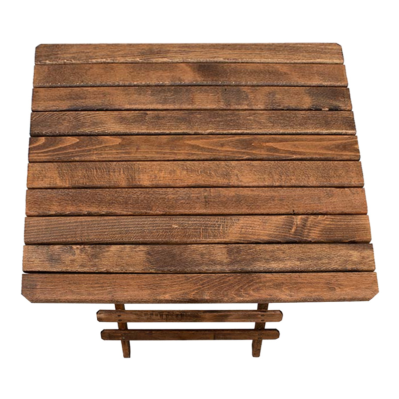 Queen Megapap foldable table by beech wood in walnut color 80x80x75cm.