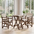 Queen Megapap foldable table by beech wood in walnut color Ø60x75cm.