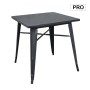 Relix table with metallic frame in antique black color 70x70x75cm.