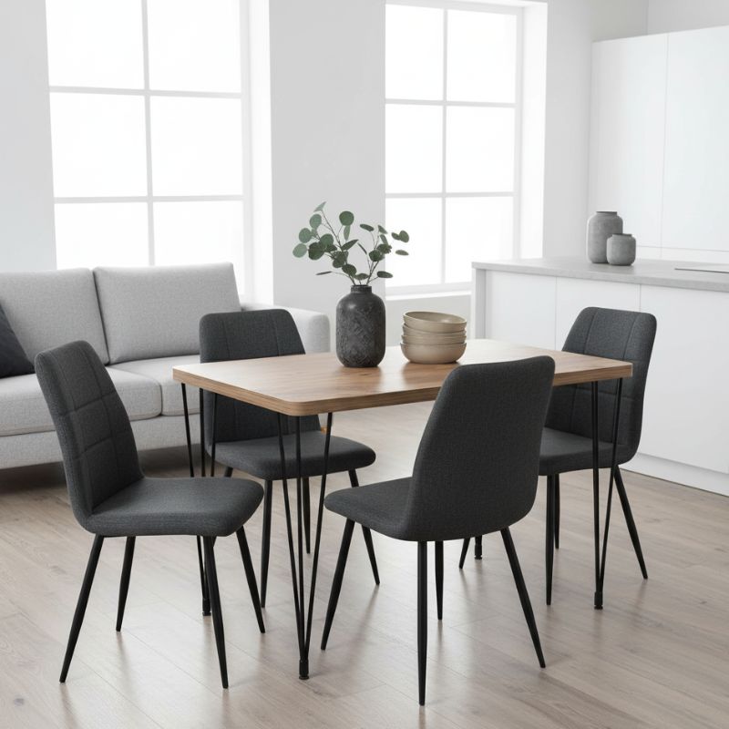 Roger Megapap Mdf/metallic table in acacia color 120x70x75cm.