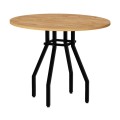 Roma Megapap melamine - metal kitchen table in pine oak color Ø80x75cm.