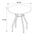 Roma Megapap melamine - metal kitchen table in pine oak color Ø80x75cm.