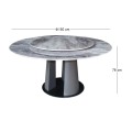 LAZY SUSAN Round Dining Table D150-95cm Marble Top-Metal Base