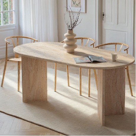Τραπέζι Sablin Megapap χρώμα travertine 180x89,5x75εκ.