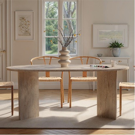 Τραπέζι Sablin Megapap χρώμα travertine 180x89,5x75εκ.