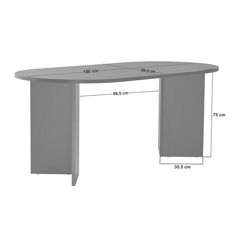 Sablin Megapap melamine dining table in travertine color 180x89.5x75cm.