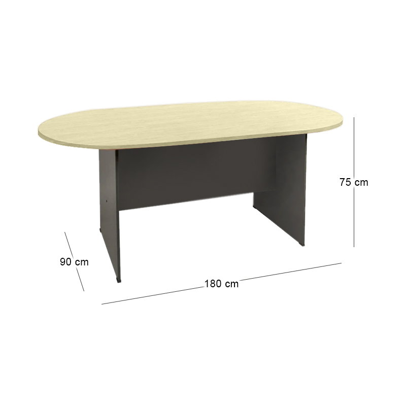 Conference-A Oval Table 180x90 DG/Beech