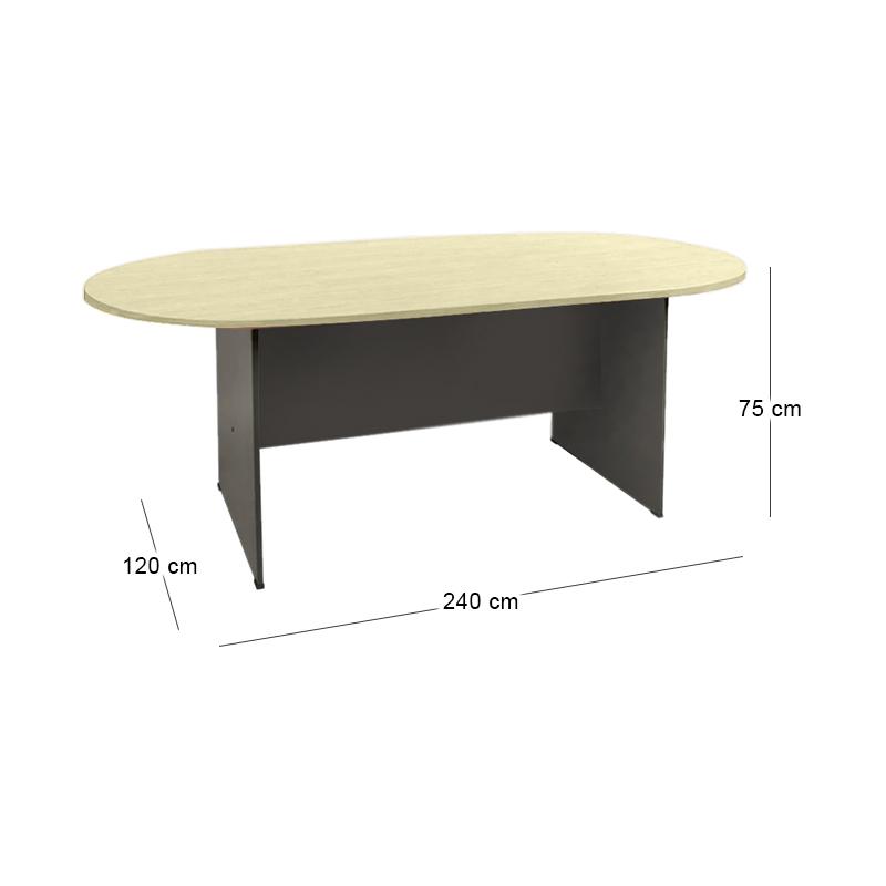 Conference-A Oval Table 240x120 DG/Beech