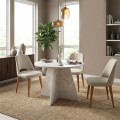 Tailor Megapap melamine dining table in white marble color Ø100x75,7cm.