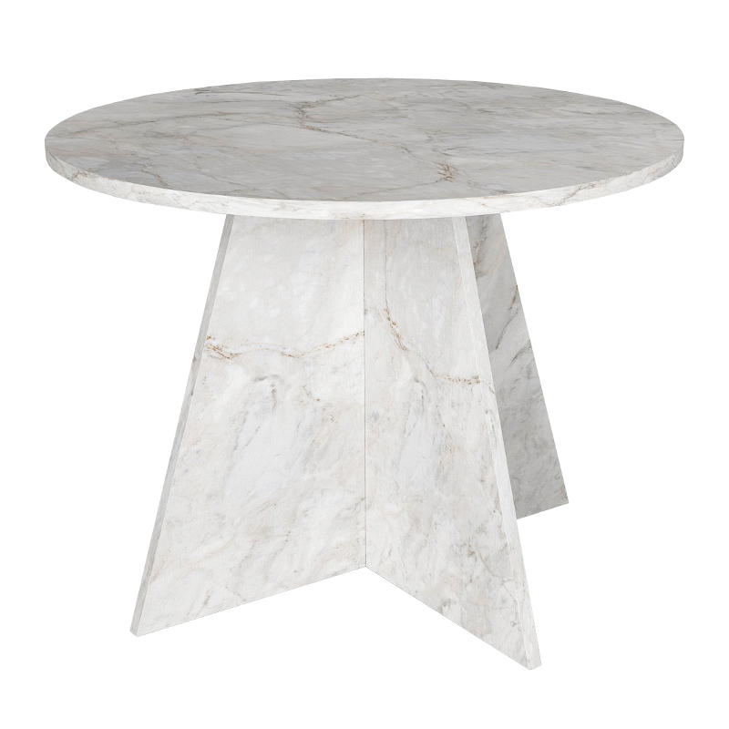 Tailor Megapap melamine dining table in white marble color Ø100x75,7cm.