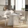 Τραπέζι Tailor Megapap χρώμα λευκό εφέ μαρμάρου Ø120x75,7εκ.