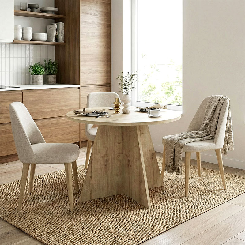 Τραπέζι Tailor Megapap χρώμα sapphire oak Ø100x75,7εκ.