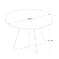 Tailor Megapap melamine dining table in sapphire oak color Ø120x75,7cm.