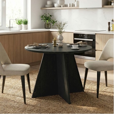 Tailor Megapap melamine dining table in sencron black color Ø100x75,7cm.