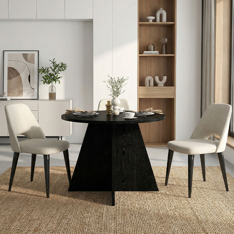 Τραπέζι Tailor Megapap χρώμα sencron black Ø100x75,7εκ.