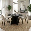 Τραπέζι Tailor Megapap χρώμα sencron black Ø120x75,7εκ.