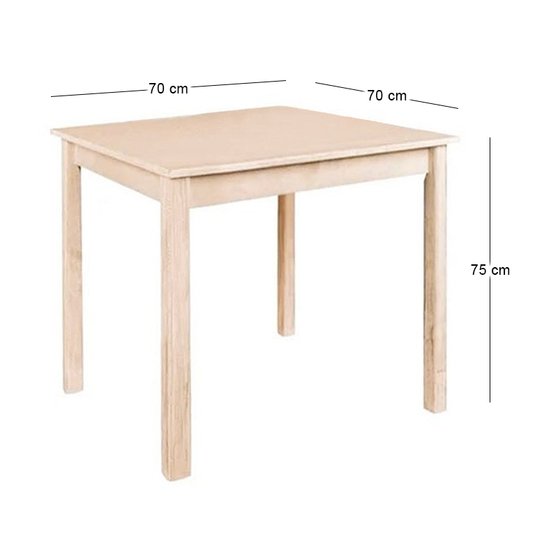 ΤΑVERNA Table 70x70 Unpainted K/D