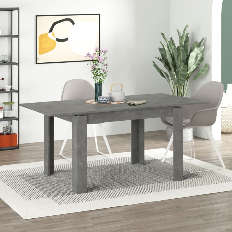 Tolmen Megapap melamine extendable dining table in retro grey 120/170x80x75cm.