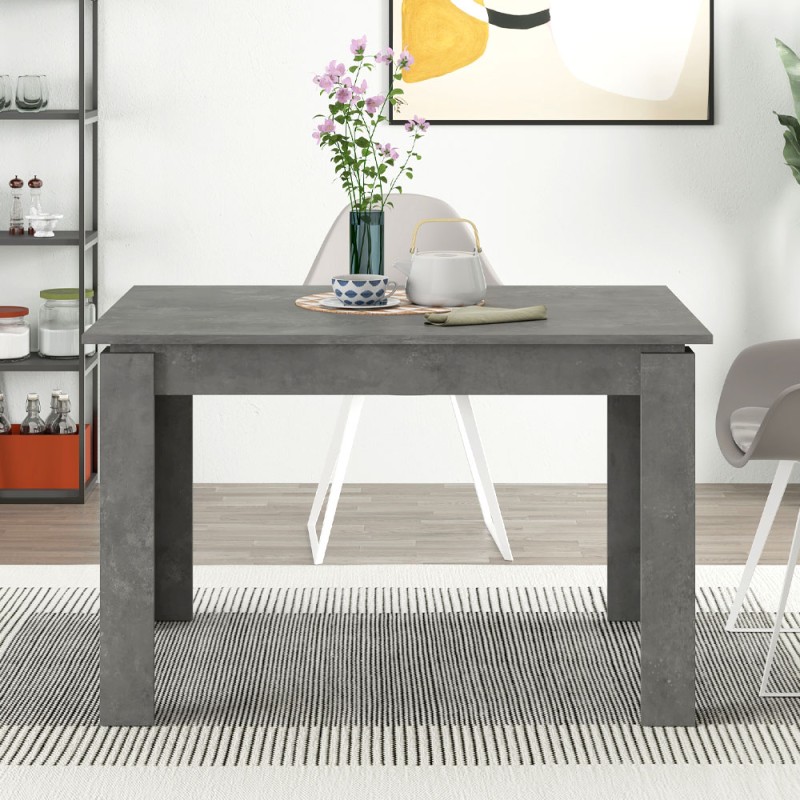 Tolmen Megapap melamine extendable dining table in retro grey 120/170x80x75cm.