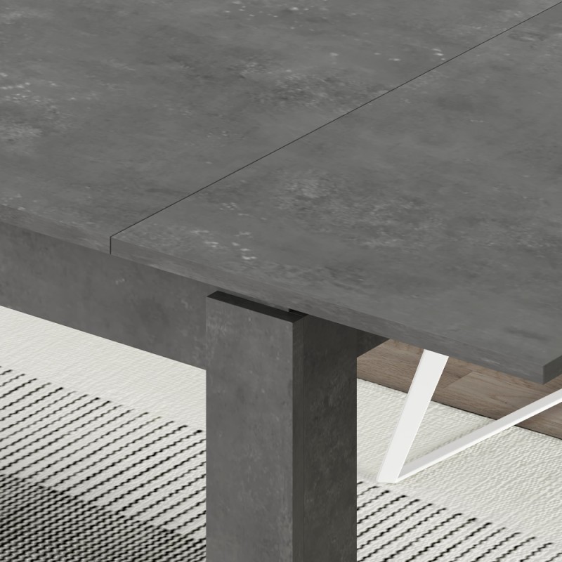 Tolmen Megapap melamine extendable dining table in retro grey 120/170x80x75cm.