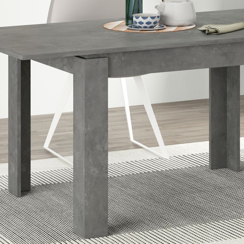 Tolmen Megapap melamine extendable dining table in retro grey 120/170x80x75cm.